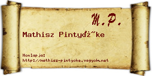 Mathisz Pintyőke névjegykártya